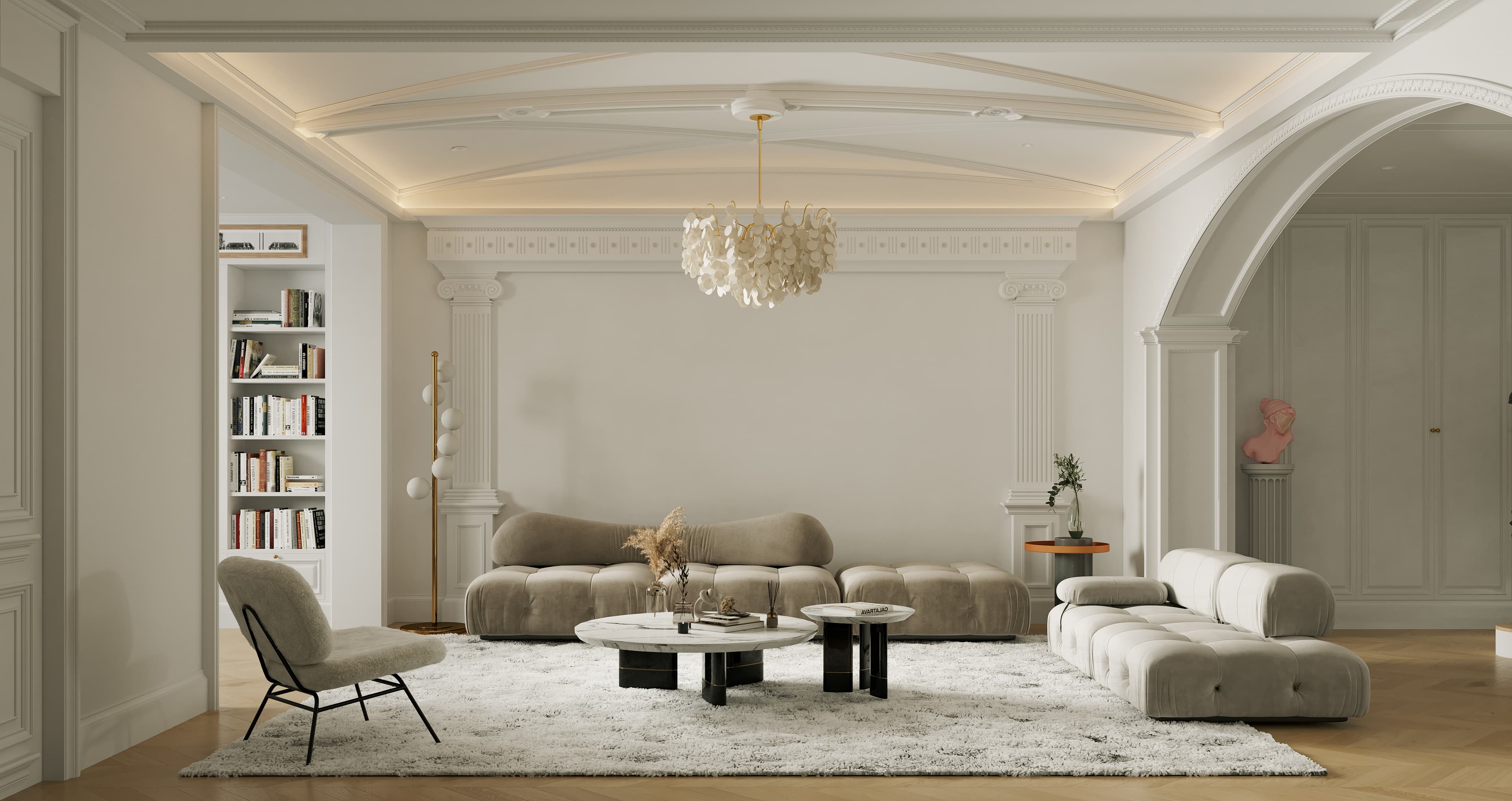 Classical luxury living space
