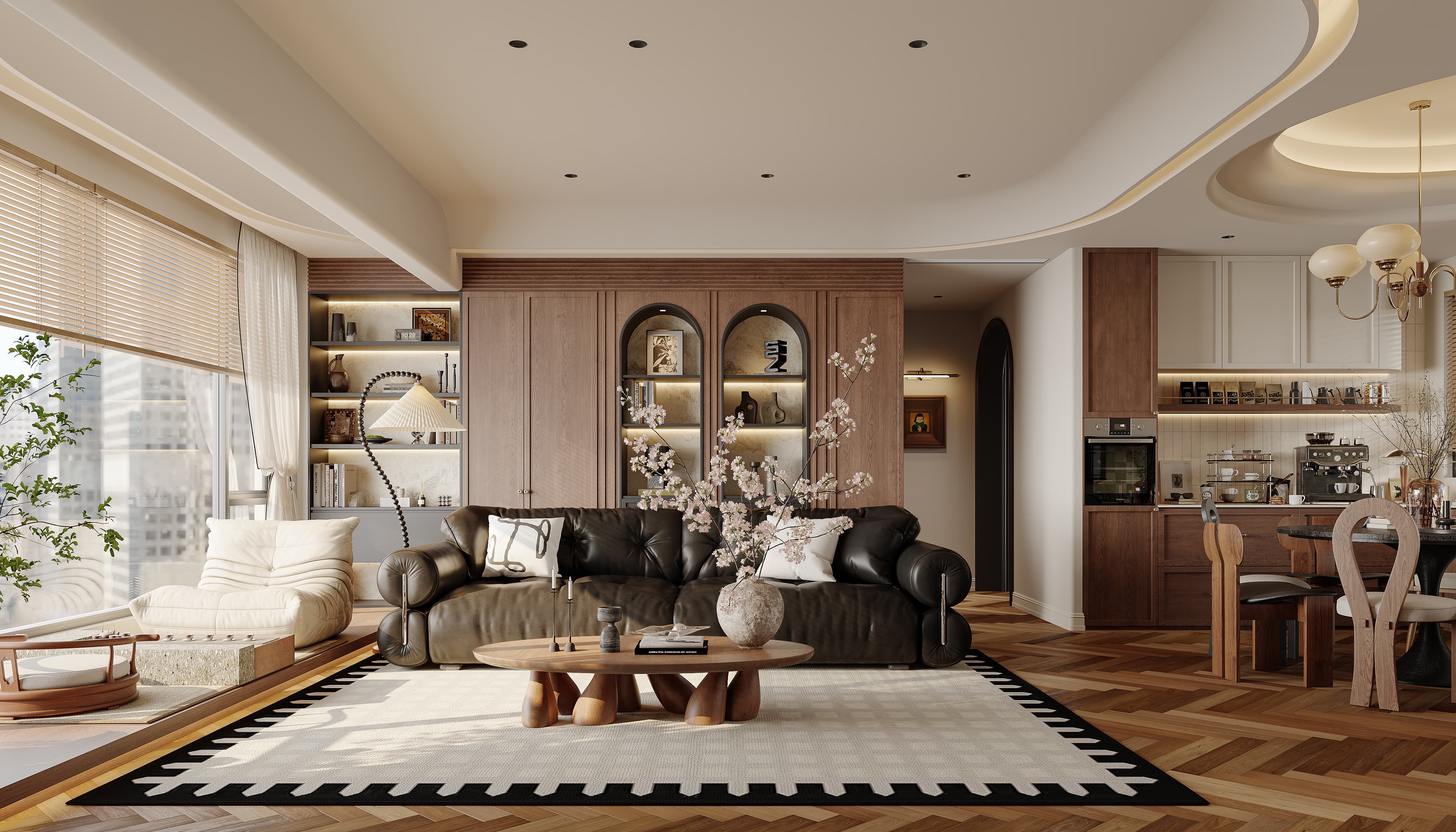 Open-plan living and kitchen
