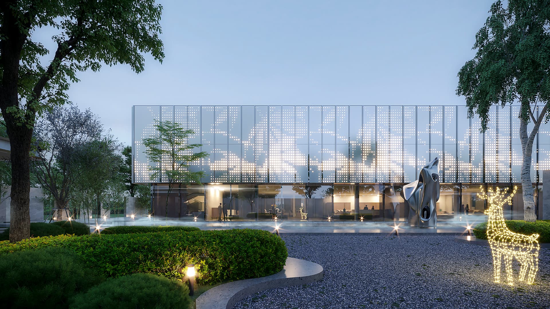 Modern glass building exterior