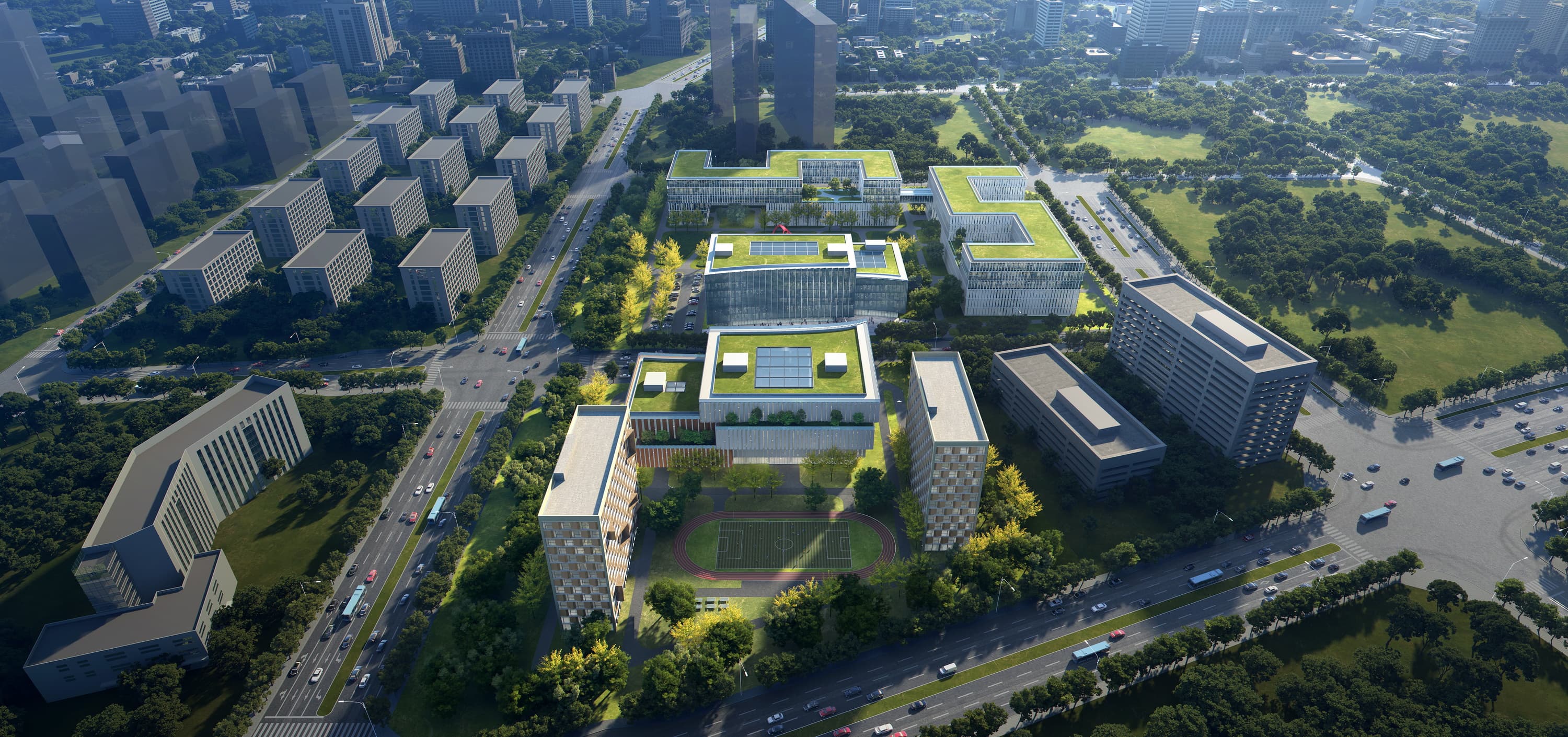 Aerial campus view