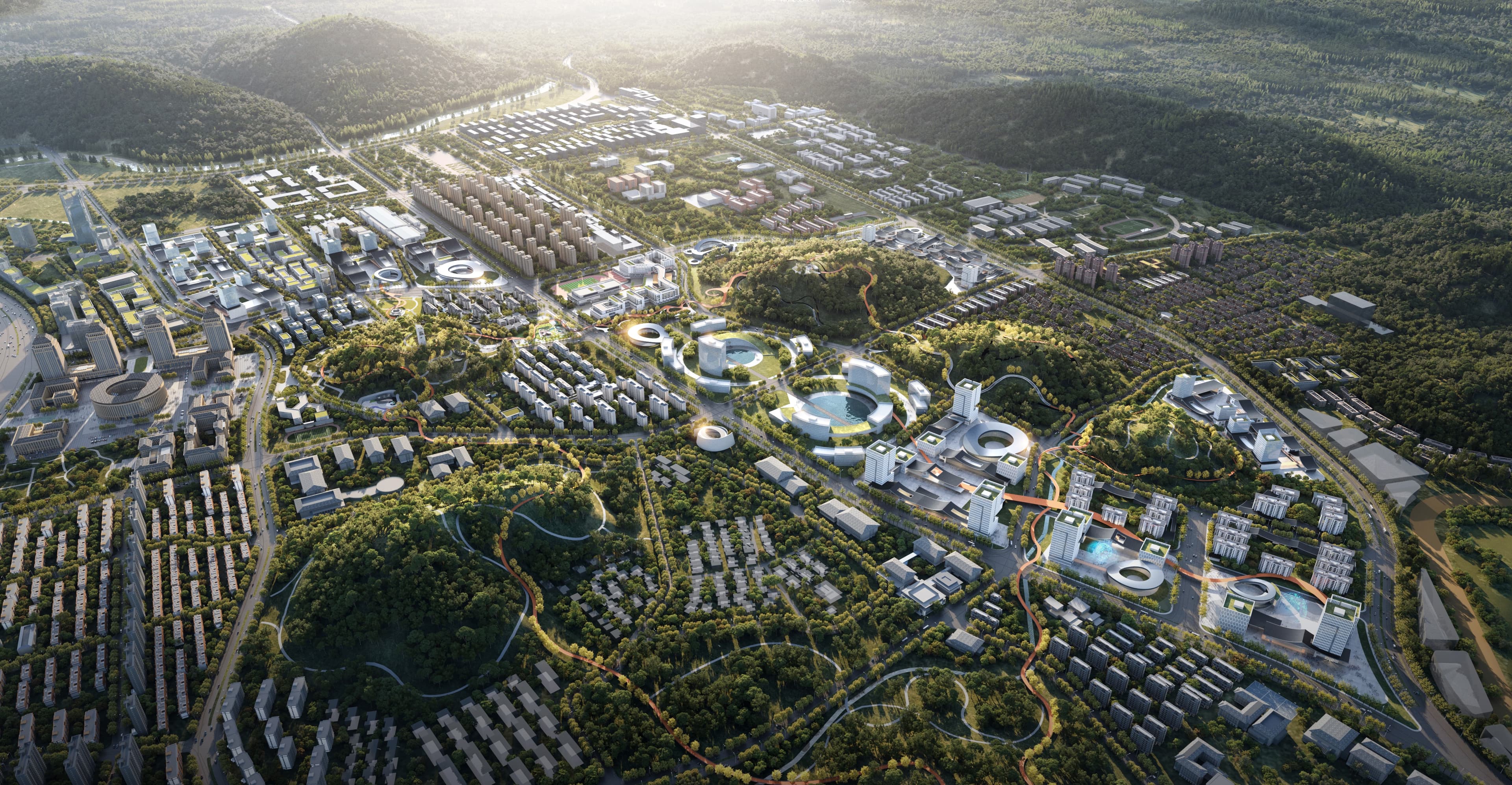 Aerial cityscape view