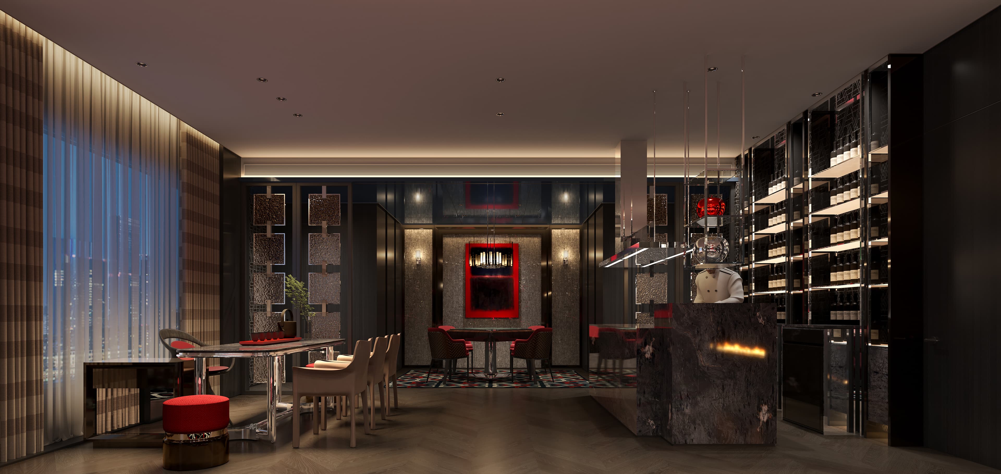 Dark luxury bar